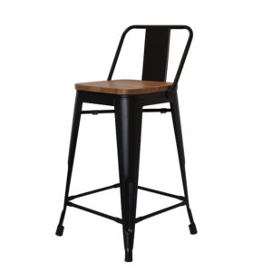 Silla de Bar Tolix con Asiento Madera Altura 76cm