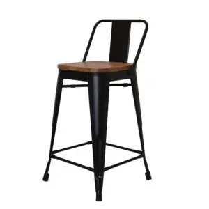Silla de Bar Tolix con Asiento Madera Altura 76cm