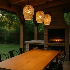 Lampara de Mimbre 3 unidades Ibiza