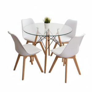 Pack Mesa Eames 100 cm + 4 sillas Tulip