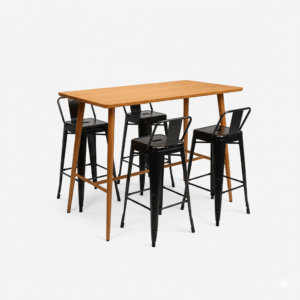 Pack Mesa de Bar + 4 Taburetes tolix
