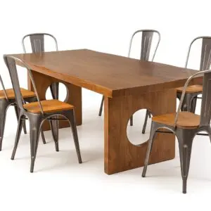 Mesa Moscú 160x70 + 6 sillas Tolix Madera claras