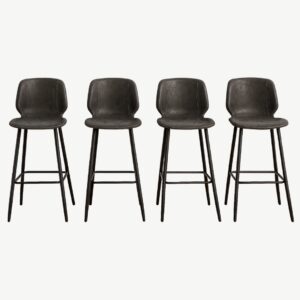 Silla de Bar New York Gris 63 cm, pack 4 unidades