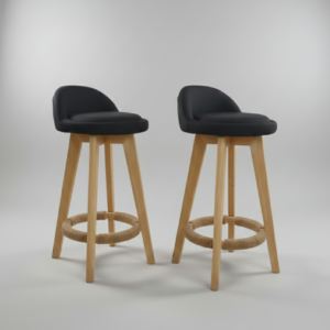 Silla de Bar Marsella Negra 63 cm x 2 Unidades